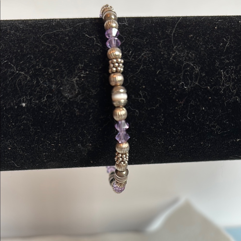 I’m Silver and Purple Beaded Bracelet